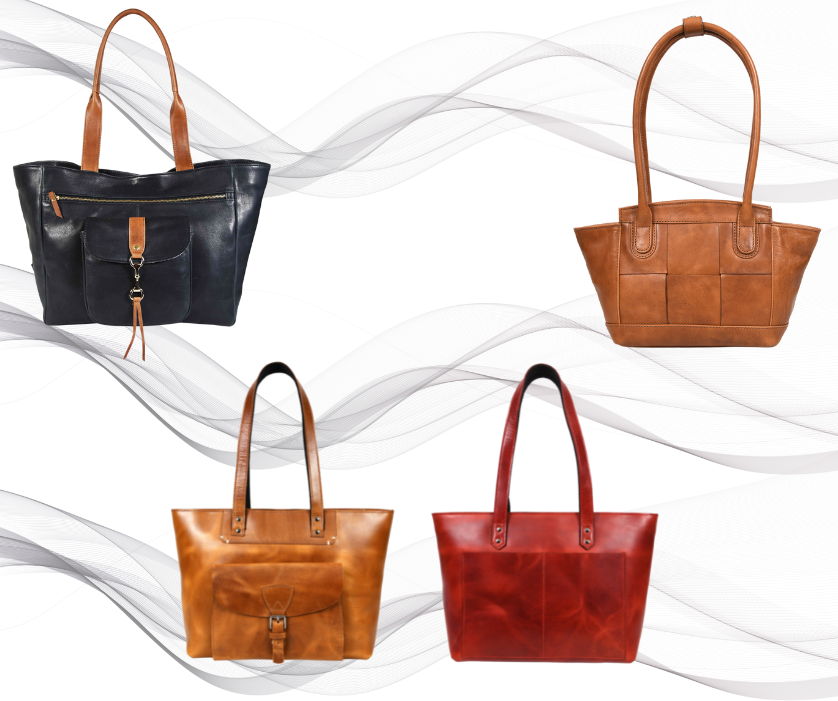 Leather Totes are available in Infinite Style Options 