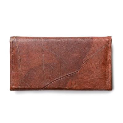 Handmade eco-friendly leaf leather wallet from Tree Tribe