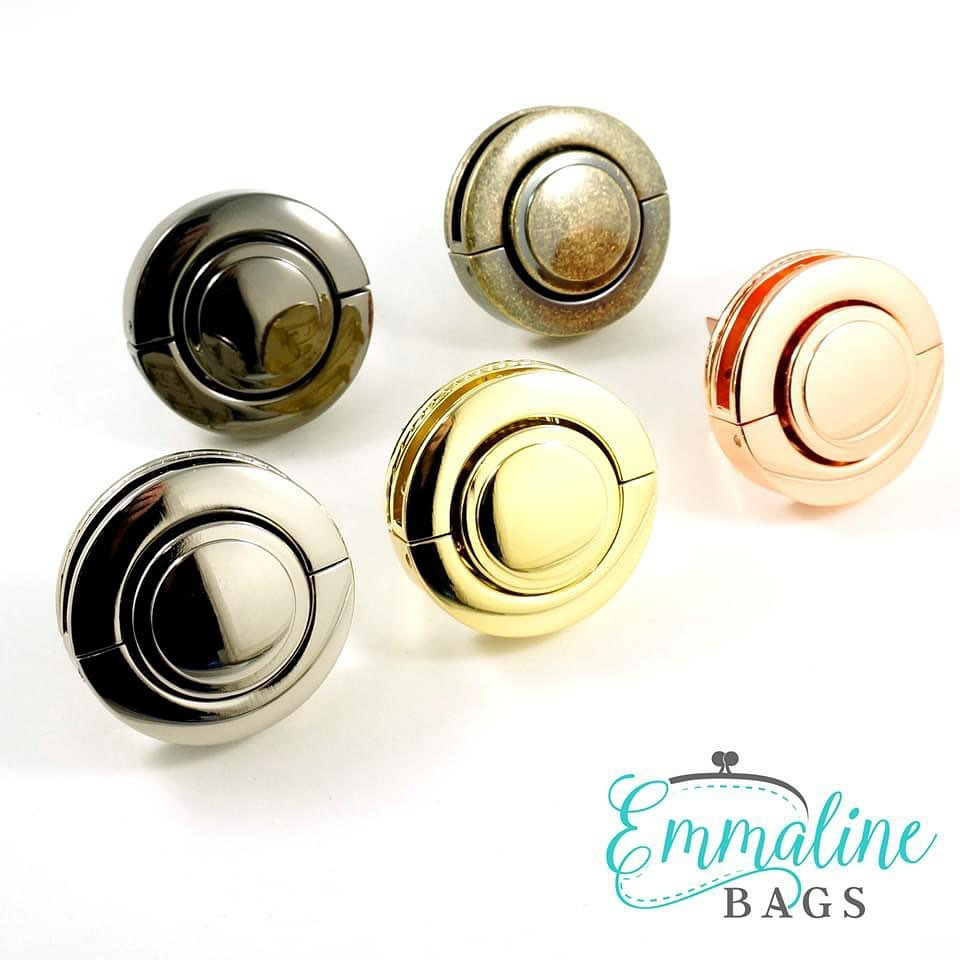 The Button Lock bag hardware from Emmaline Bags