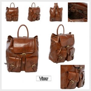 Leather Backpack - Rucksack Chestnut